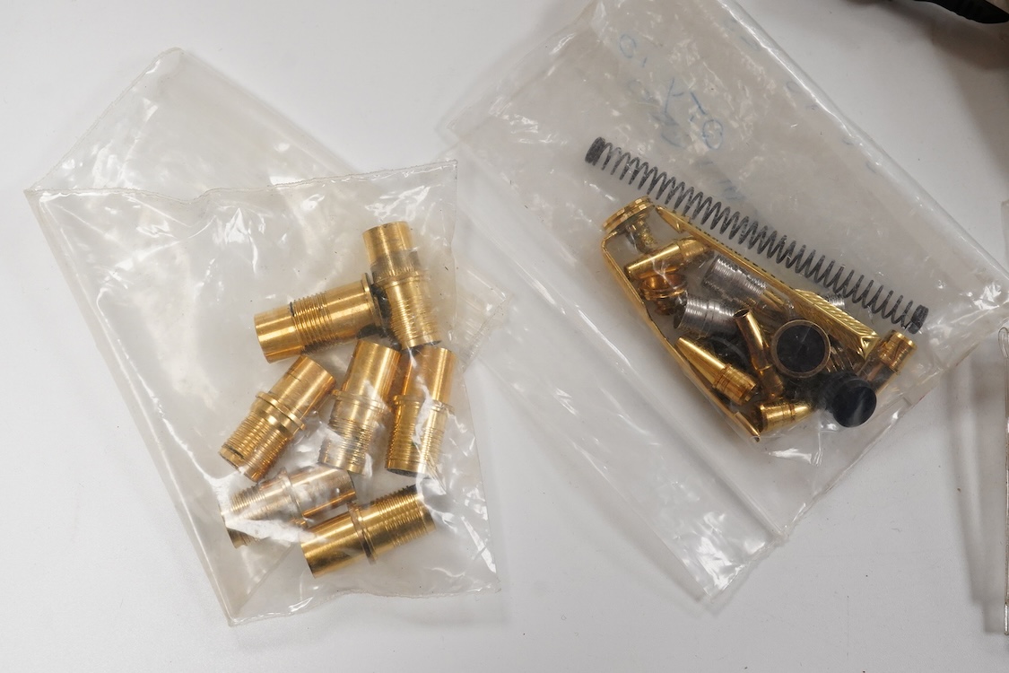 A collection of Parker Pens spares to include, clips, section and other items